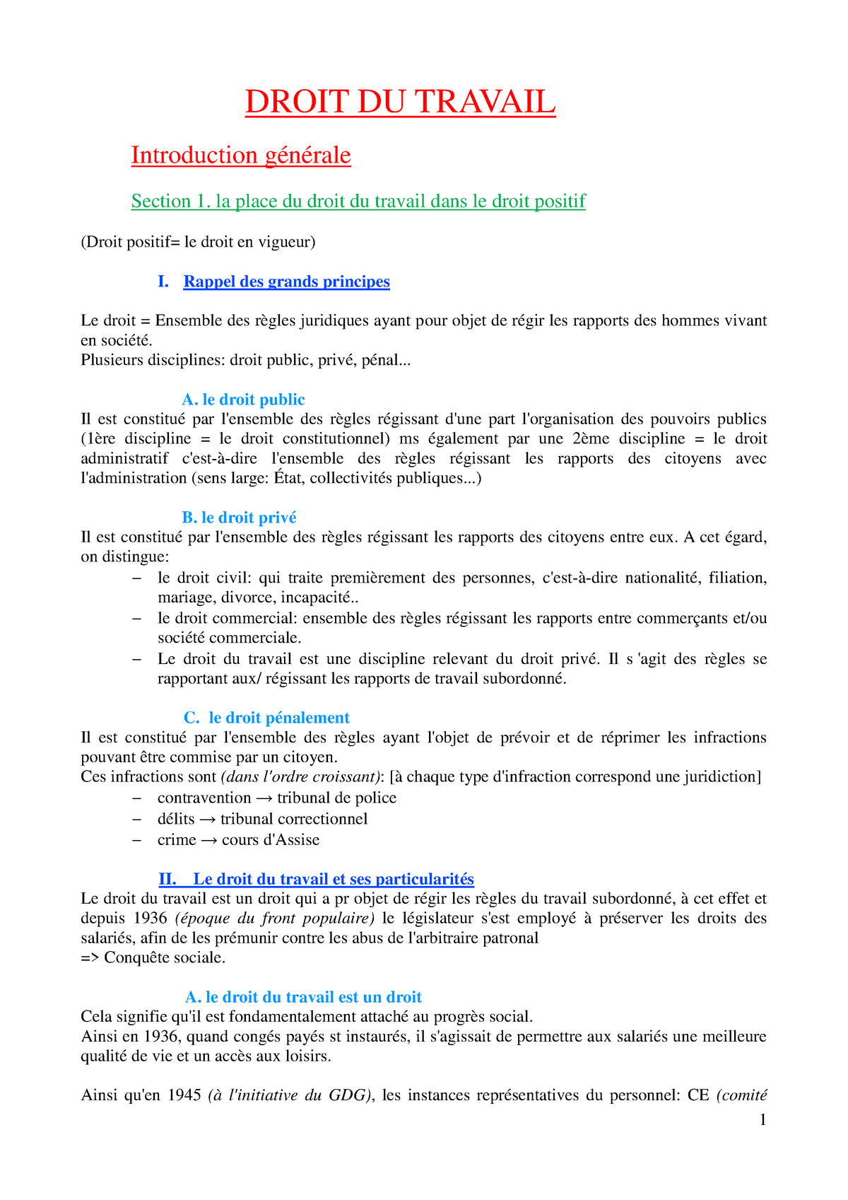 dissertation en droit du travail