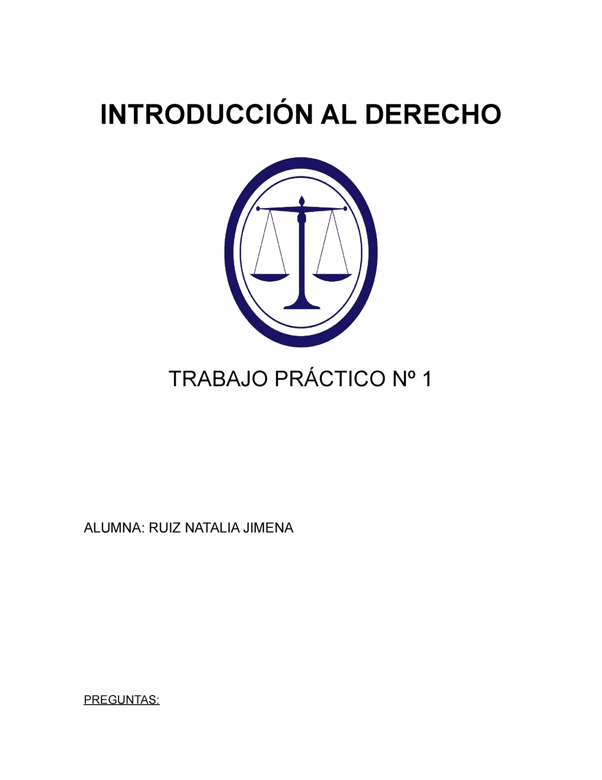 T.P DE I Ntroduccion AL Derecho - INTRODUCCIÓN AL DERECHO TRABAJO ...