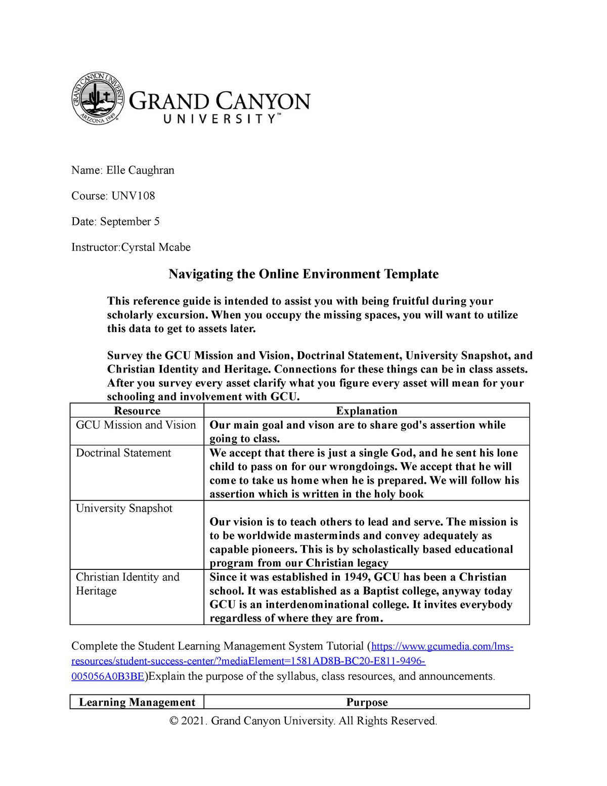 UNV108 T1 Navigatingthe Learning Environment Template-Online ...