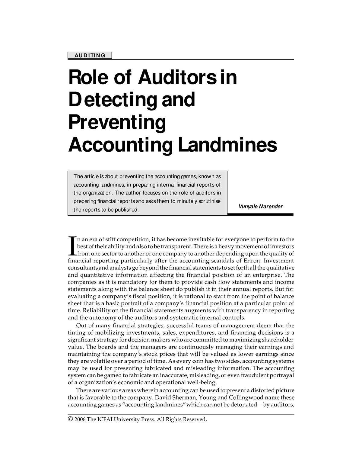 literature review on role of auditors