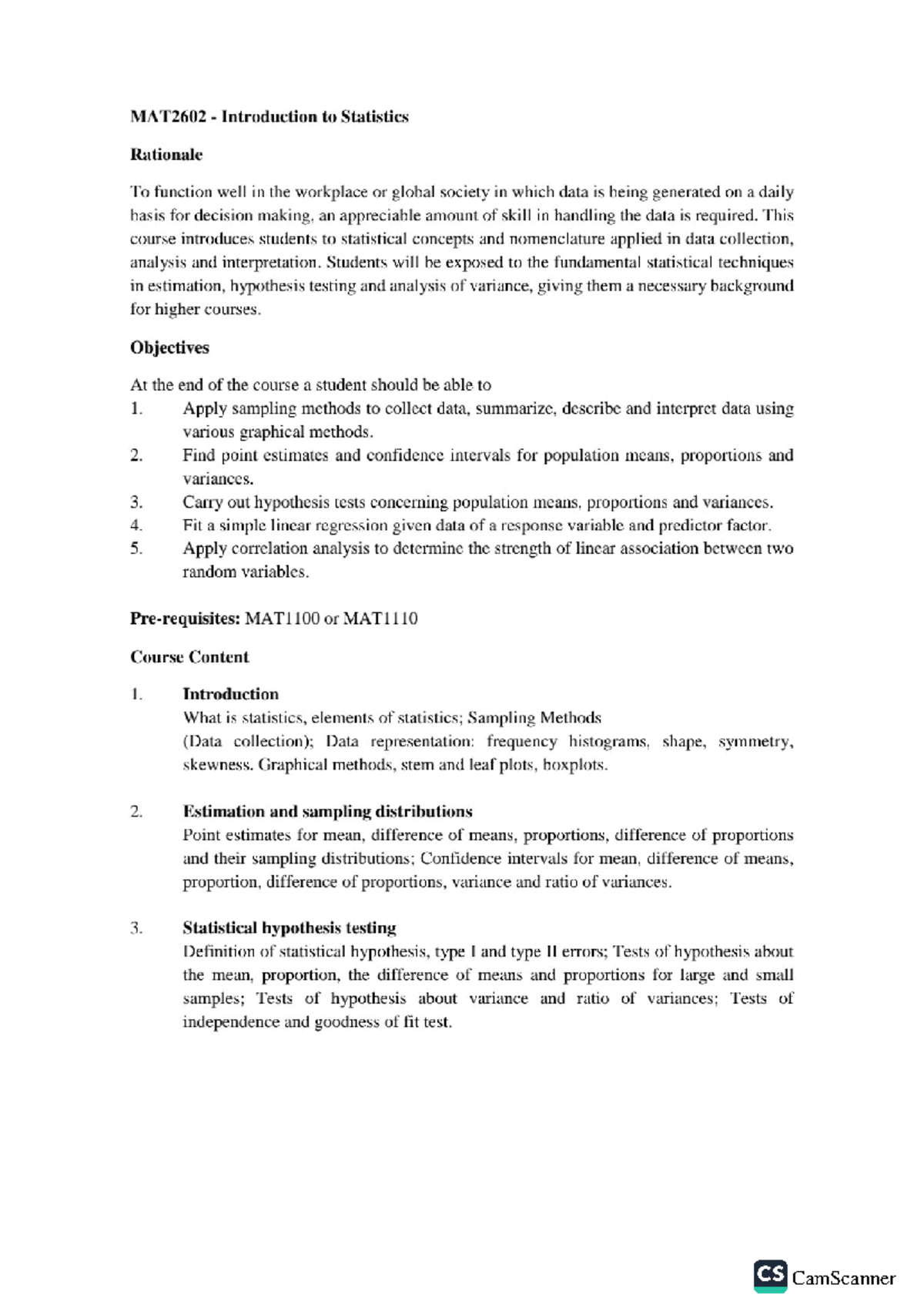 Introduction to Statistics (Math 2601) - Civil procedure law - Studocu