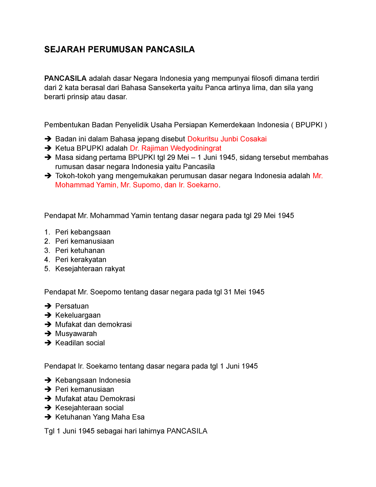 Sejarah Perumusan Pancasila - SEJARAH PERUMUSAN PANCASILA PANCASILA ...