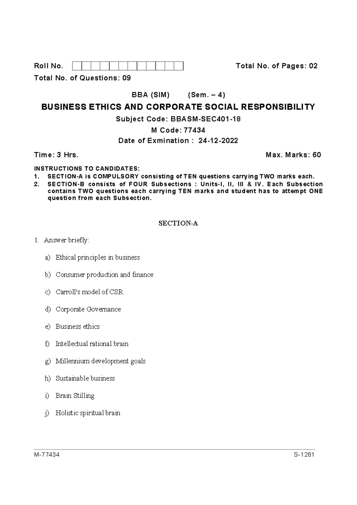 Bba 4 sem sim business ethics and corporate social responsibility 77434 ...