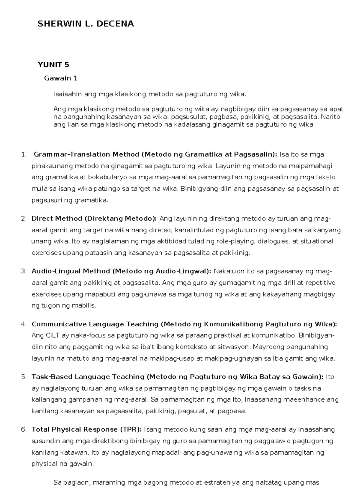 Yunit 5 - Summary Wikang Filipino: Kasaysayan at Pag-unlad' 2005 Ed ...
