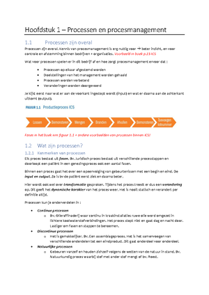 Procesmanagement H 1-2-3-4-5-6 - Hoofdstuk 1 Processen en ...