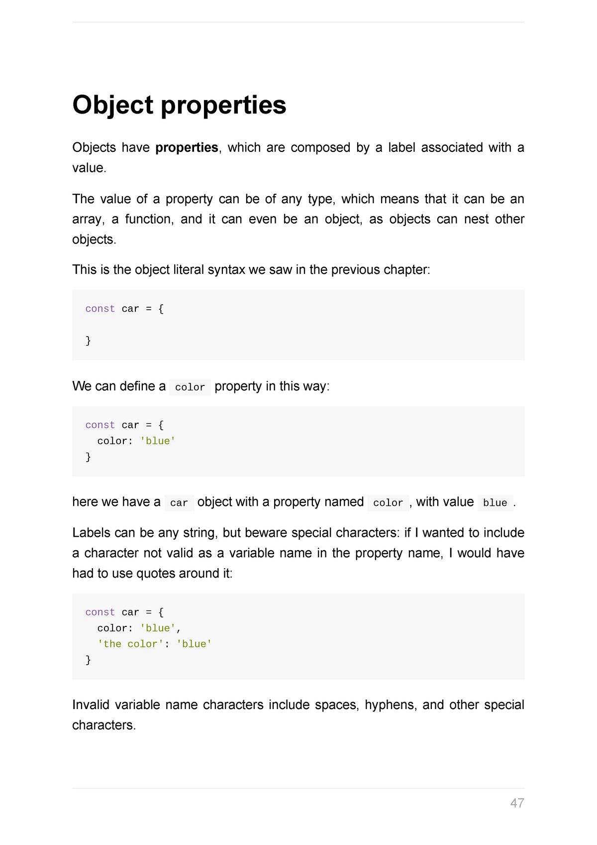 Javascript Notes-47-51 - Object Properties Objects Have Properties ...