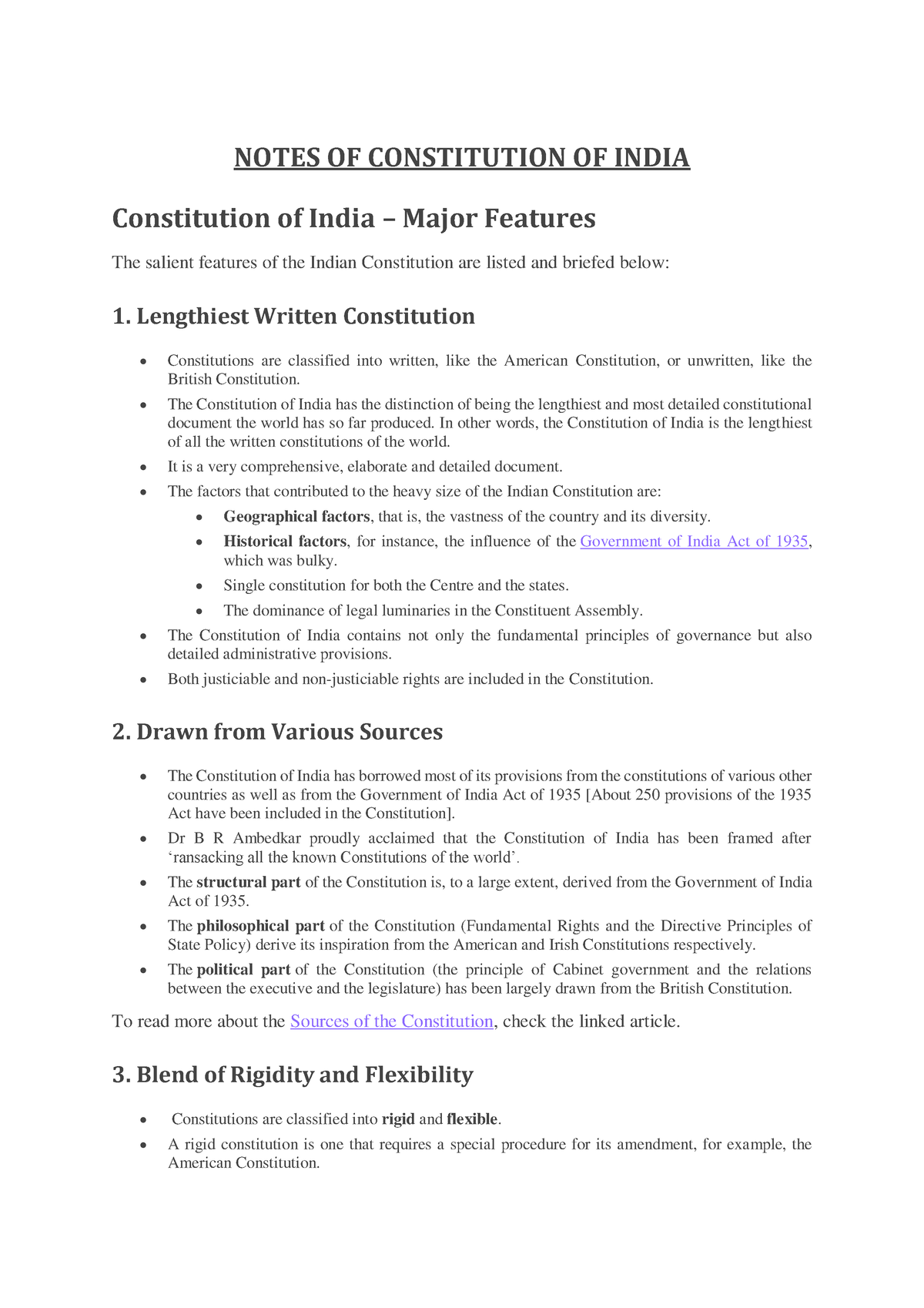 1 Notes Of Constitution Of India Notes Of Constitution Of India