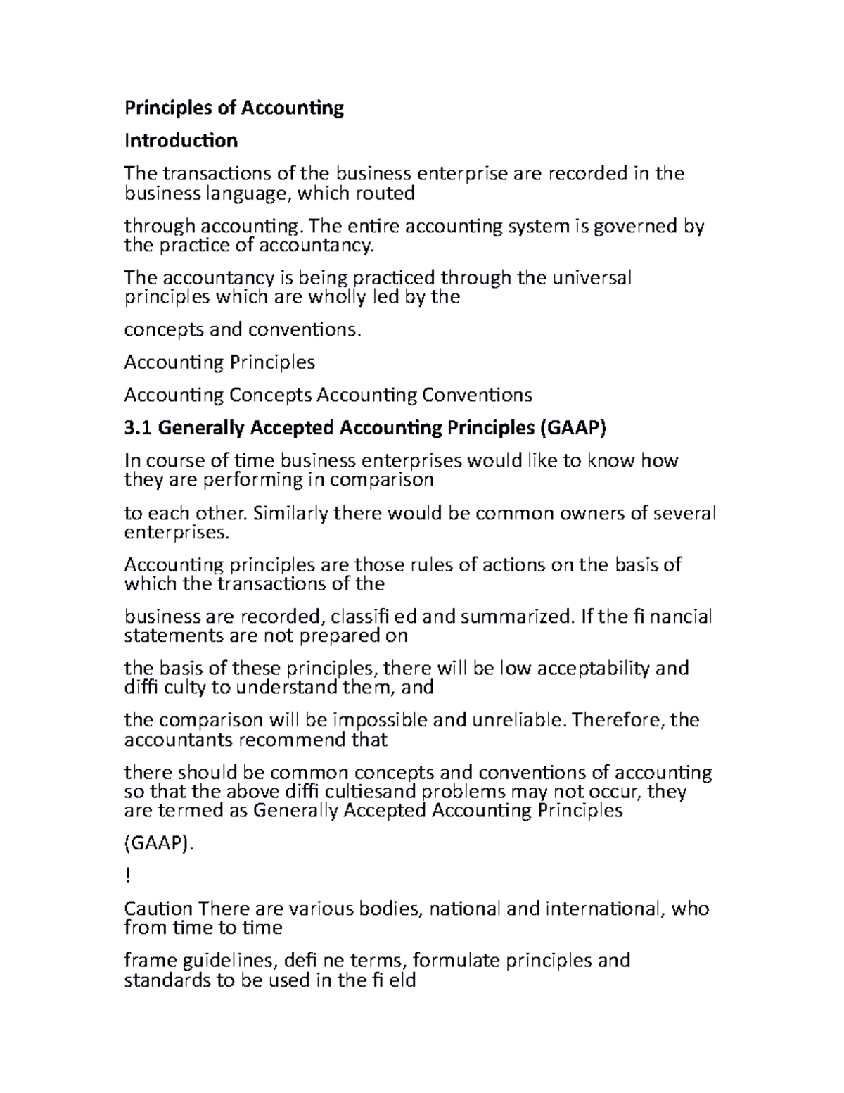 Principles of Accounting notes - Principles of Accounting Introduction ...