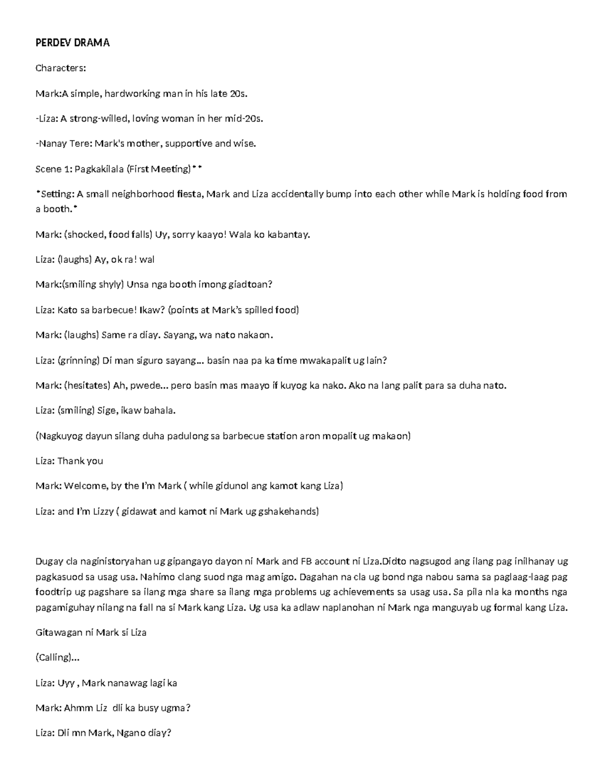 Script FOR TITL-WPS Office - PERDEV DRAMA Characters: Mark:A simple ...