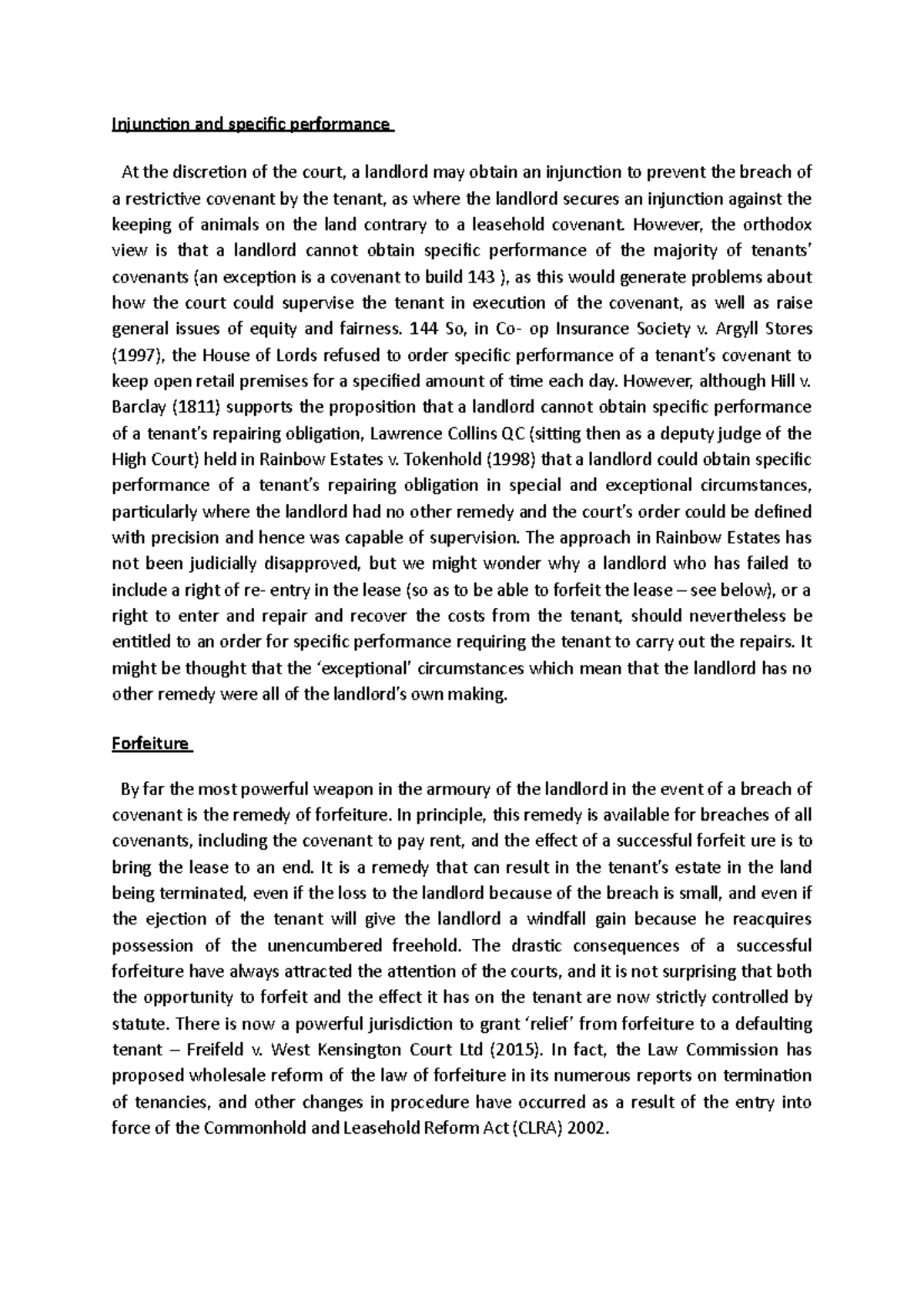 Injunction and specific performance doc 16 - Injunction and specific ...