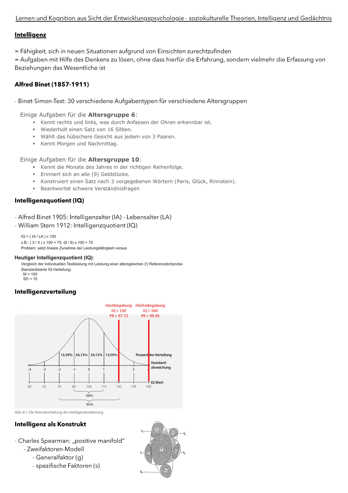 Intelligenz - ——— - Lernen Und Kognition Aus Sicht Der ...