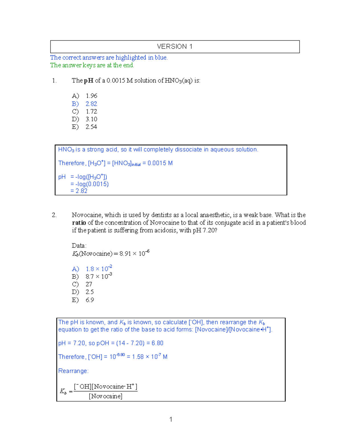 Solutions T1 140131 - Notes - The correct answers are highlighted in ...