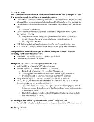 Week 1 - Lecture notes for week 1 - Developmental biology: the study of ...