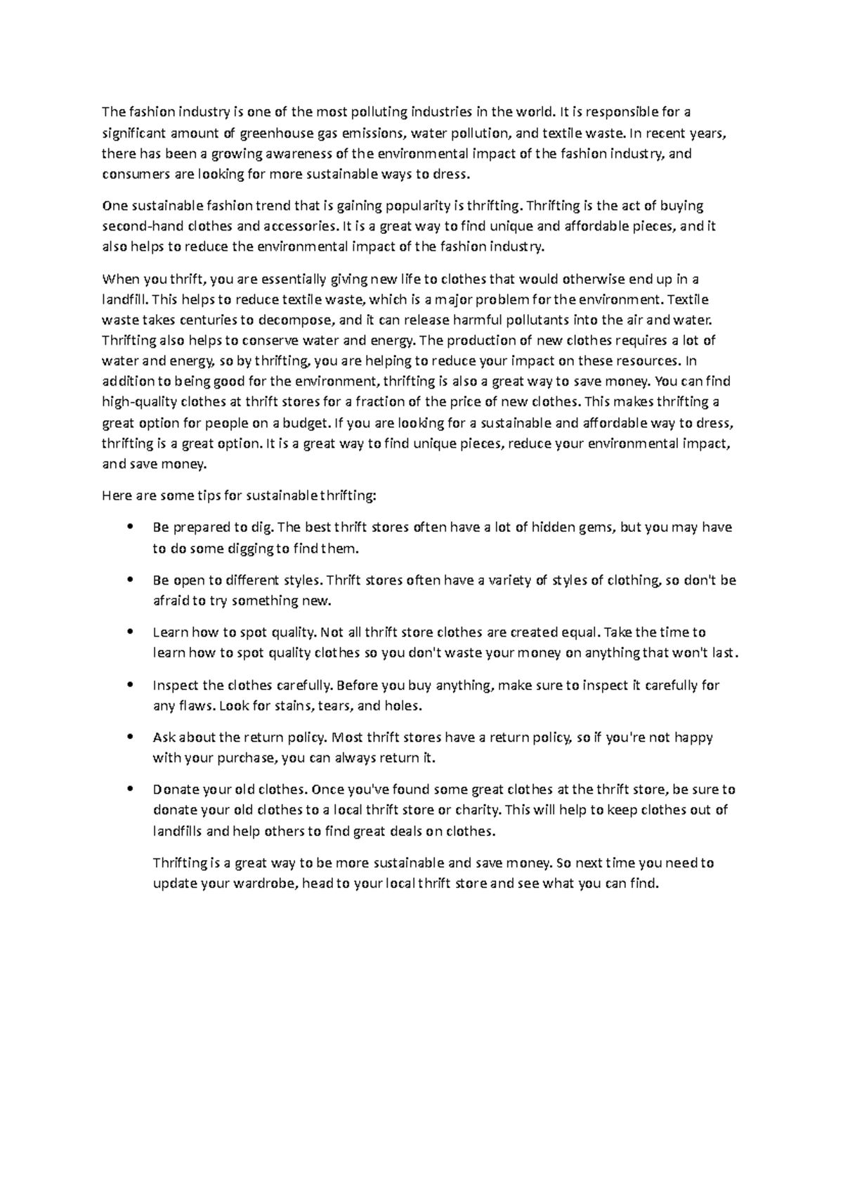 Sustainable Fashion The Fashion Industry Is One Of The Most Polluting