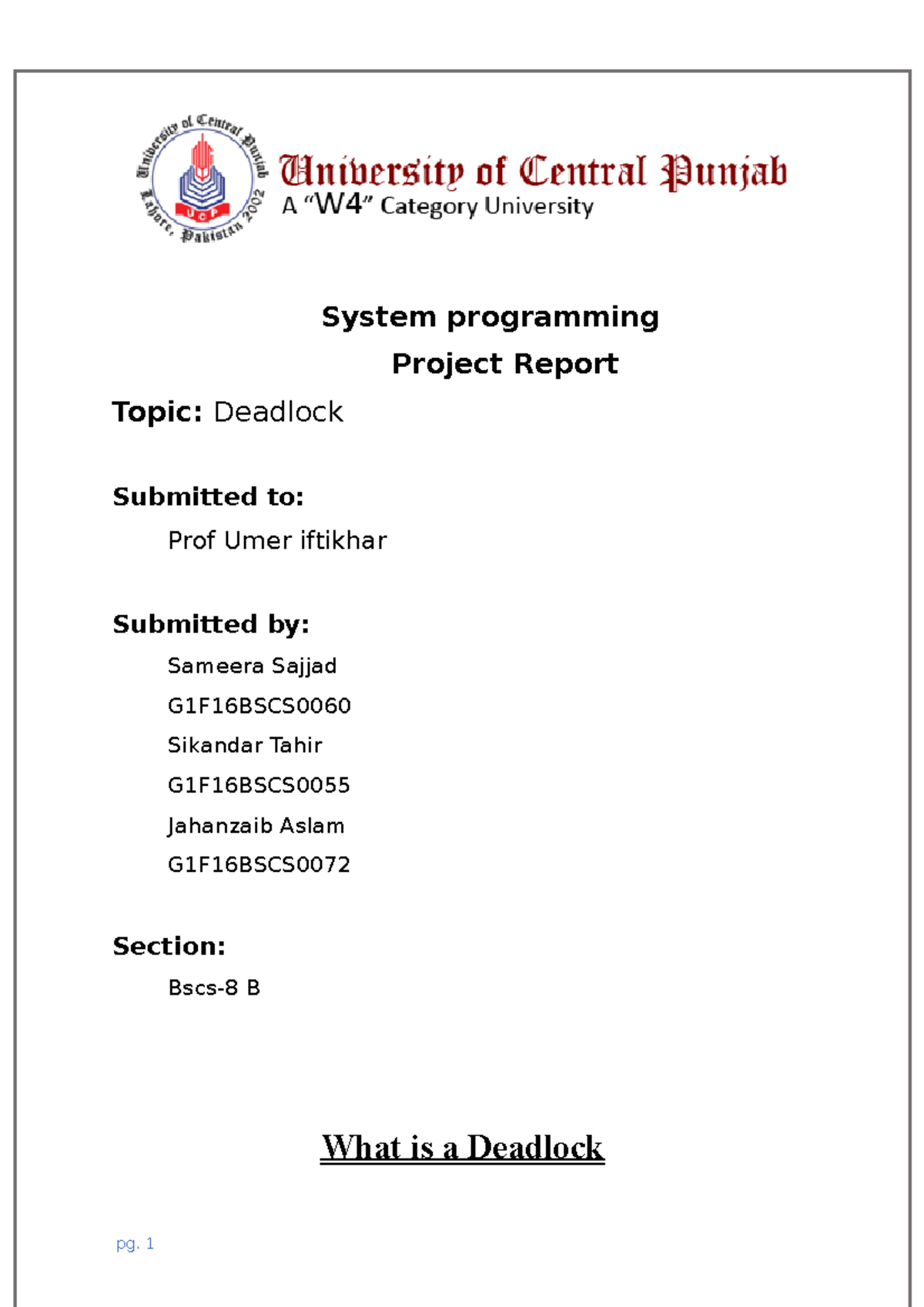 What is a Deadlock - software engineering - System programming Project ...