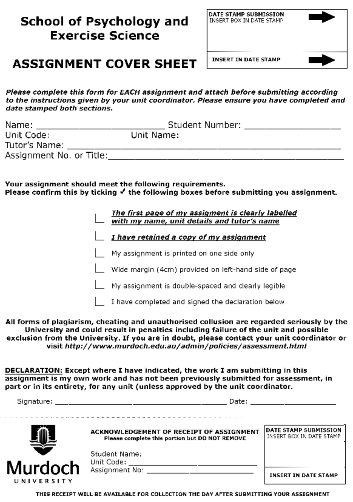 Assignment Coversheet 1 - EGL235 - Studocu