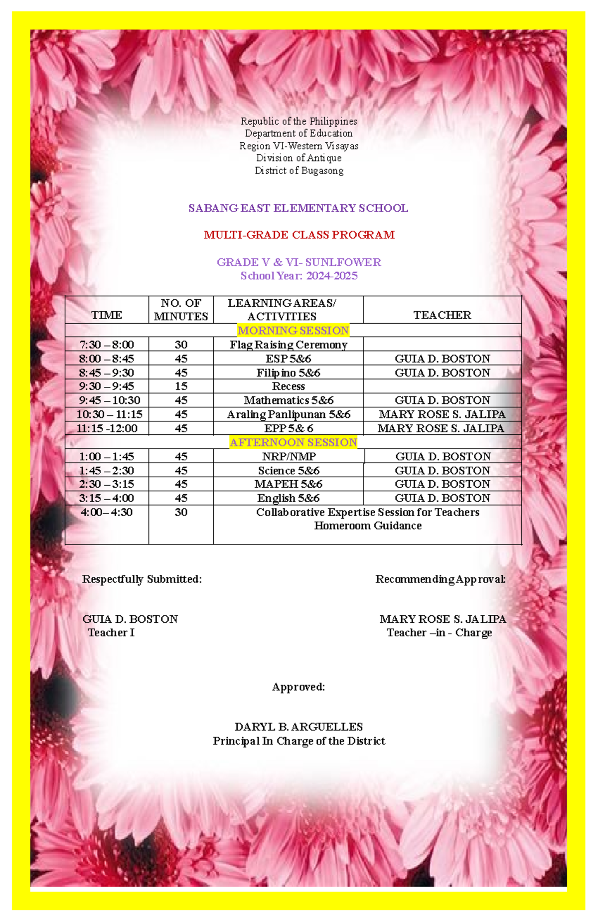 Class PROG2025 - Republic of the Philippines Department of Education ...