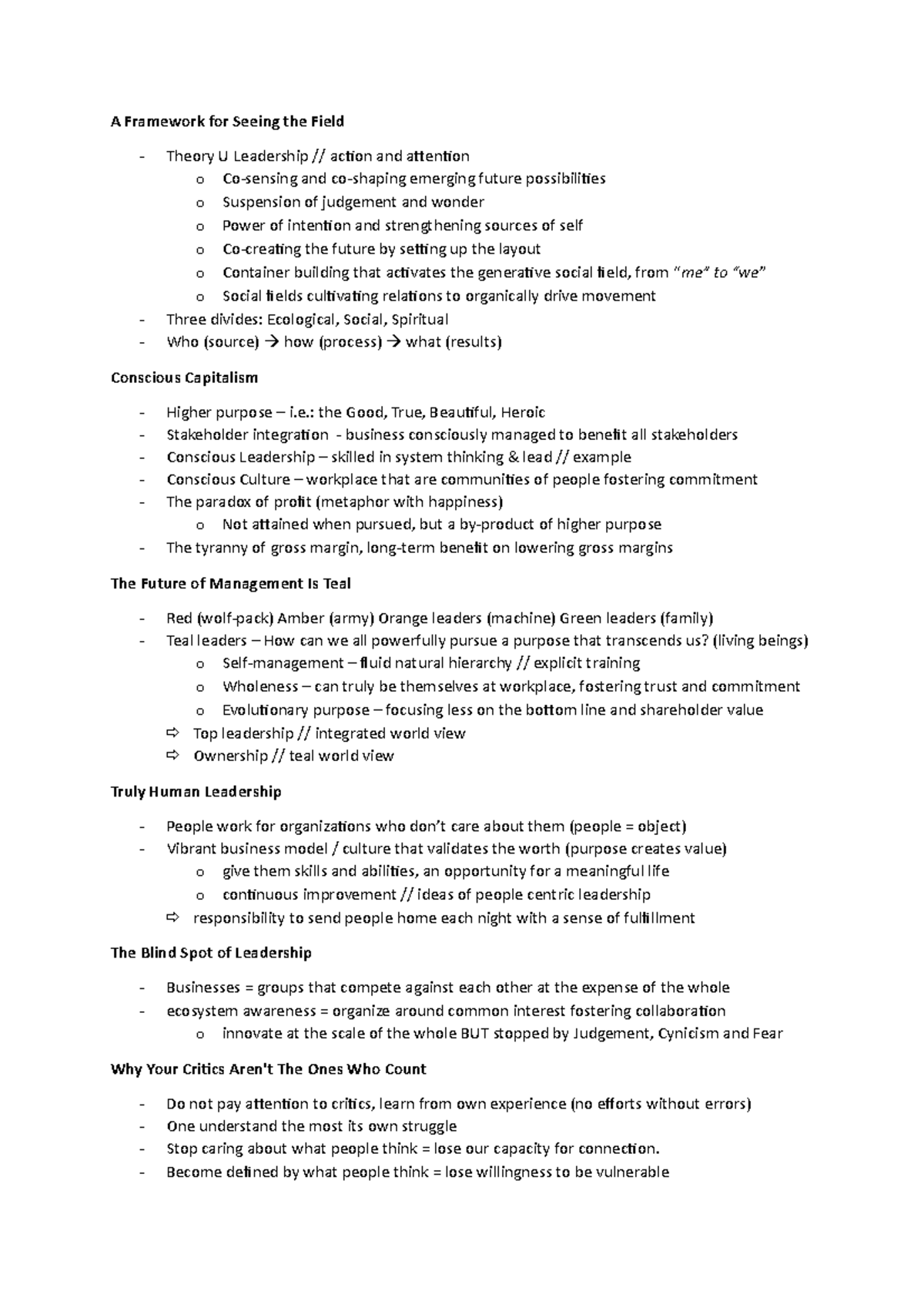 ICR 9 Cheat Sheet - A Framework for Seeing the Field Theory U ...