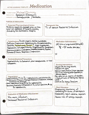 Lovenox - ATI MED TEMPLATE - ACTIVE LEARNING TEMPLATE: Medication ...