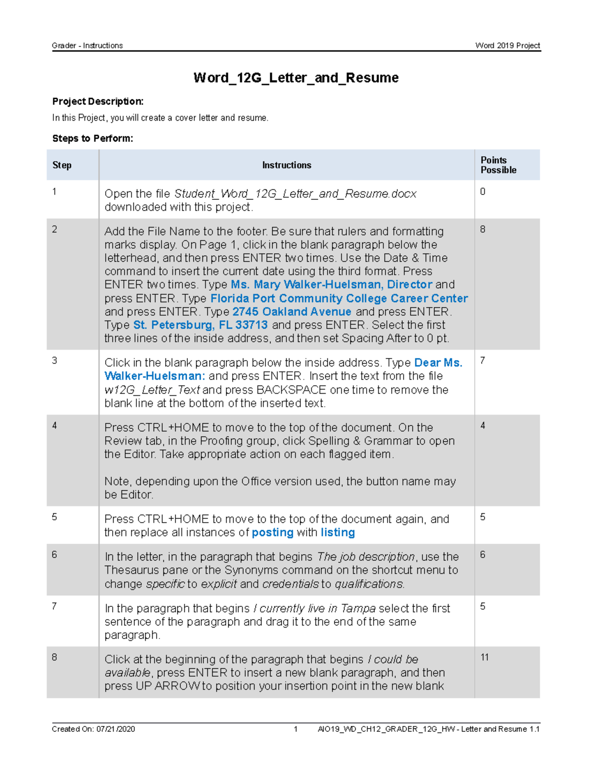 word 12g application letter and resume