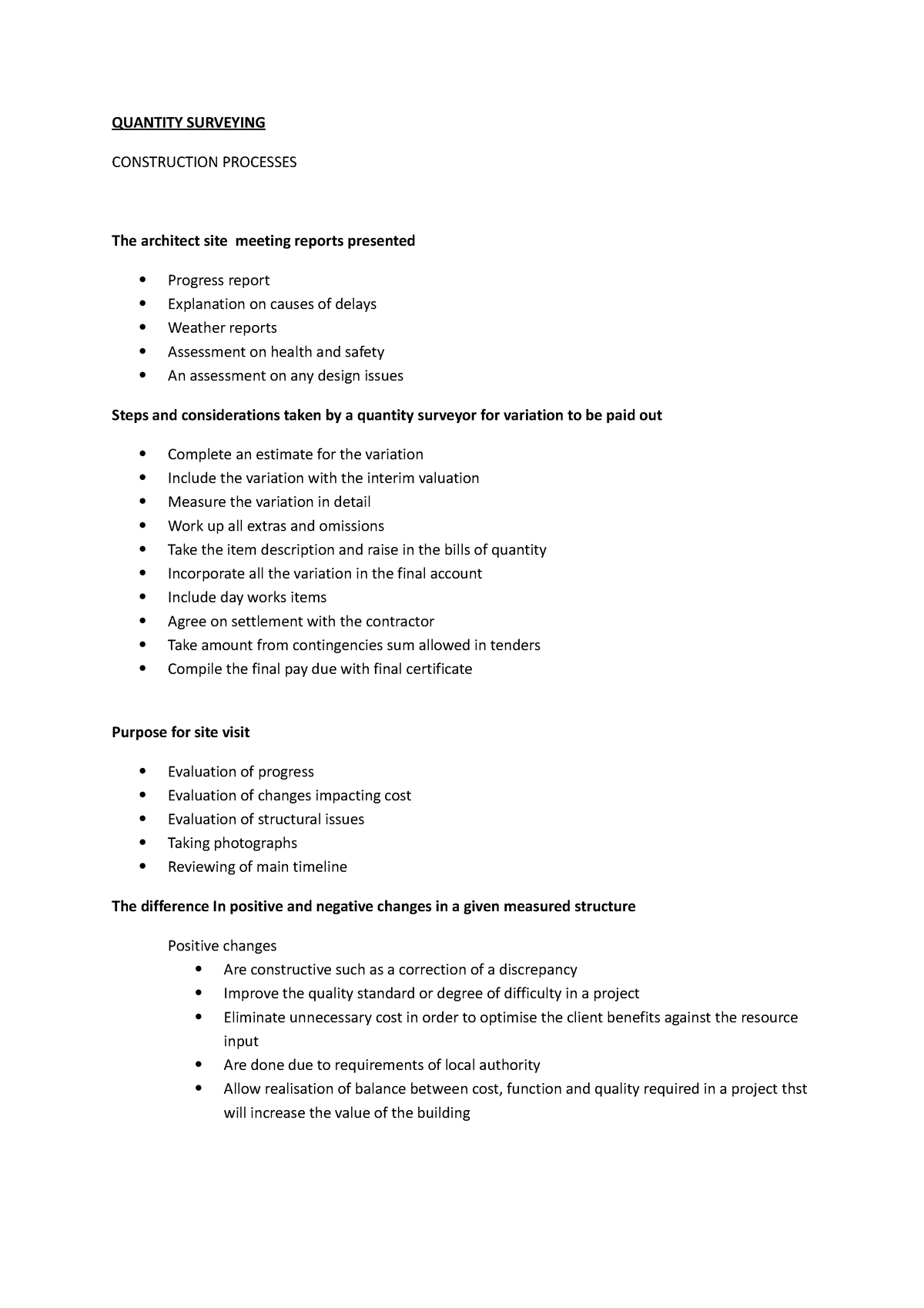 quantity surveying personal statement for university