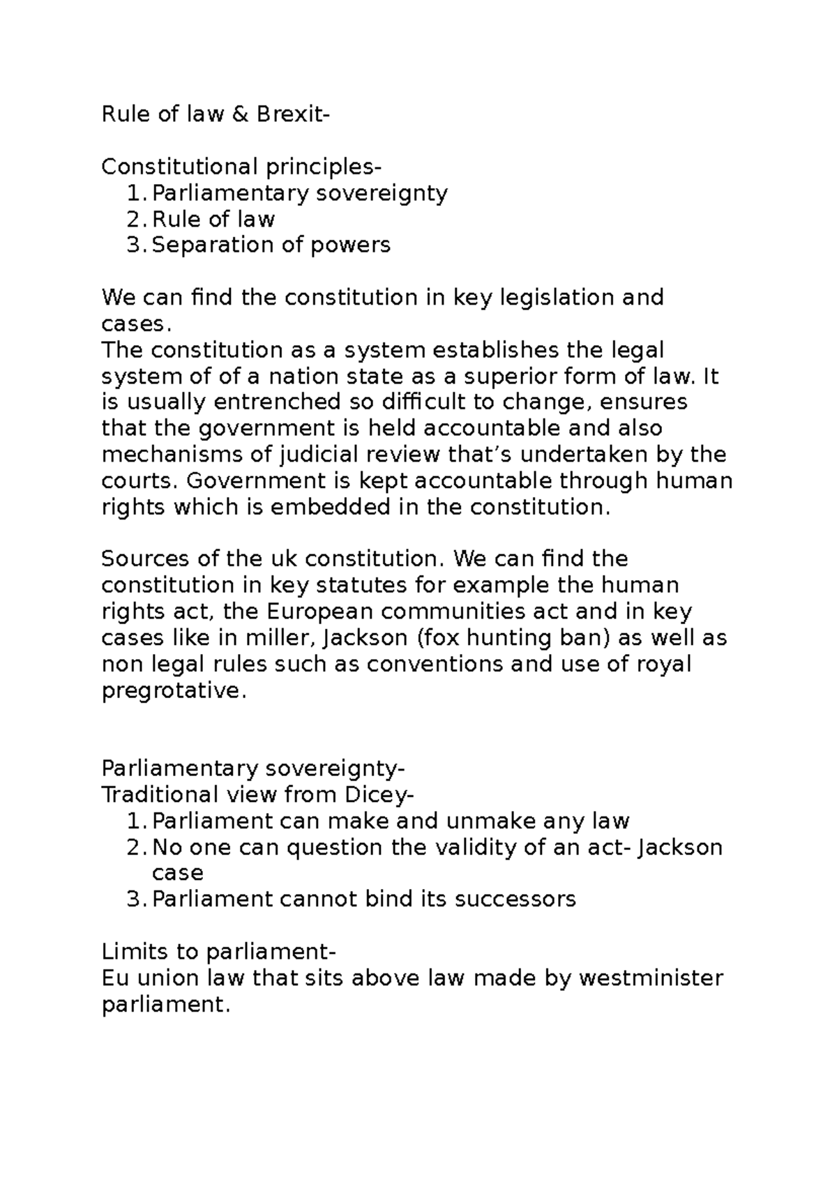 Rule of law 1 - Rule of law summary and analysis. - Rule of law ...