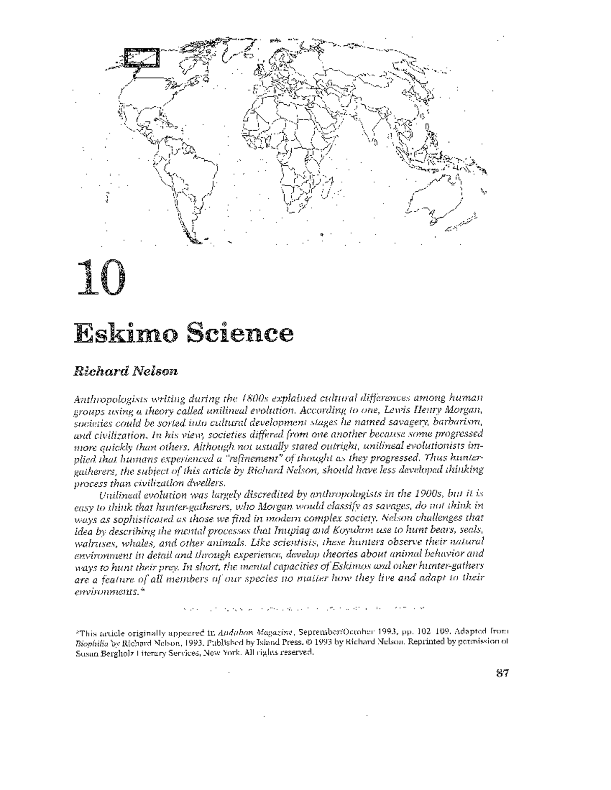 ANTH - Eskimo Science - Assignment and Lecture Notes - ANTH 311 - Studocu