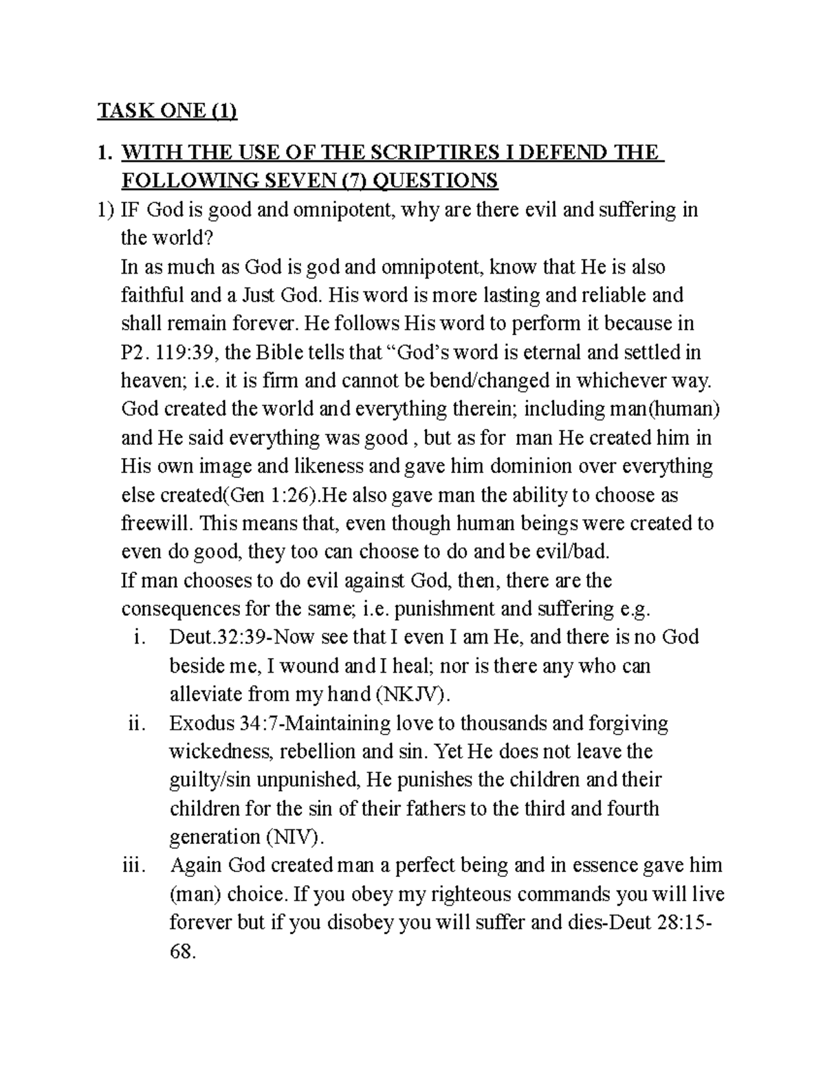 Task one - task one - TASK ONE (1) 1. WITH THE USE OF THE SCRIPTIRES I ...