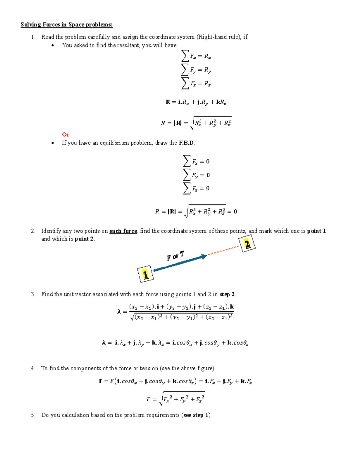 Force in space - Great - Solving Forces in Space problems: Read the ...