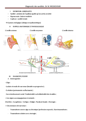 Orl 6eme année médecine vertige 2022 - VERTIGE Dr Badi Abdel Mounime ...
