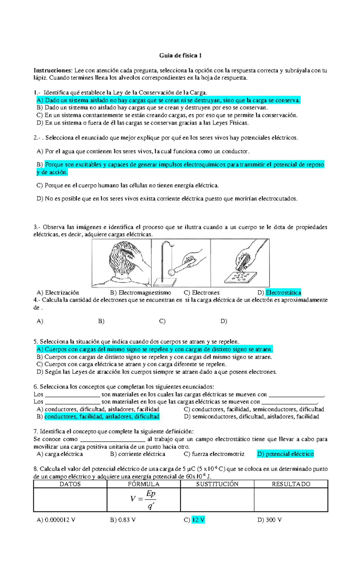 Guia fisica 1-1 - Repaso - Guia de fisica 1 Instrucciones: Lee con ...