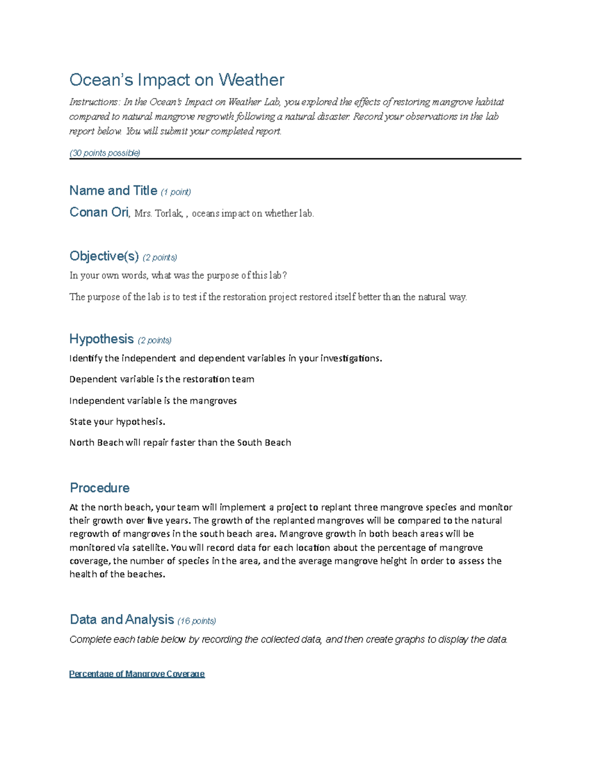 Oceans impact on eather lab report 3.pdf 56 Ocean’s Impact on Weather