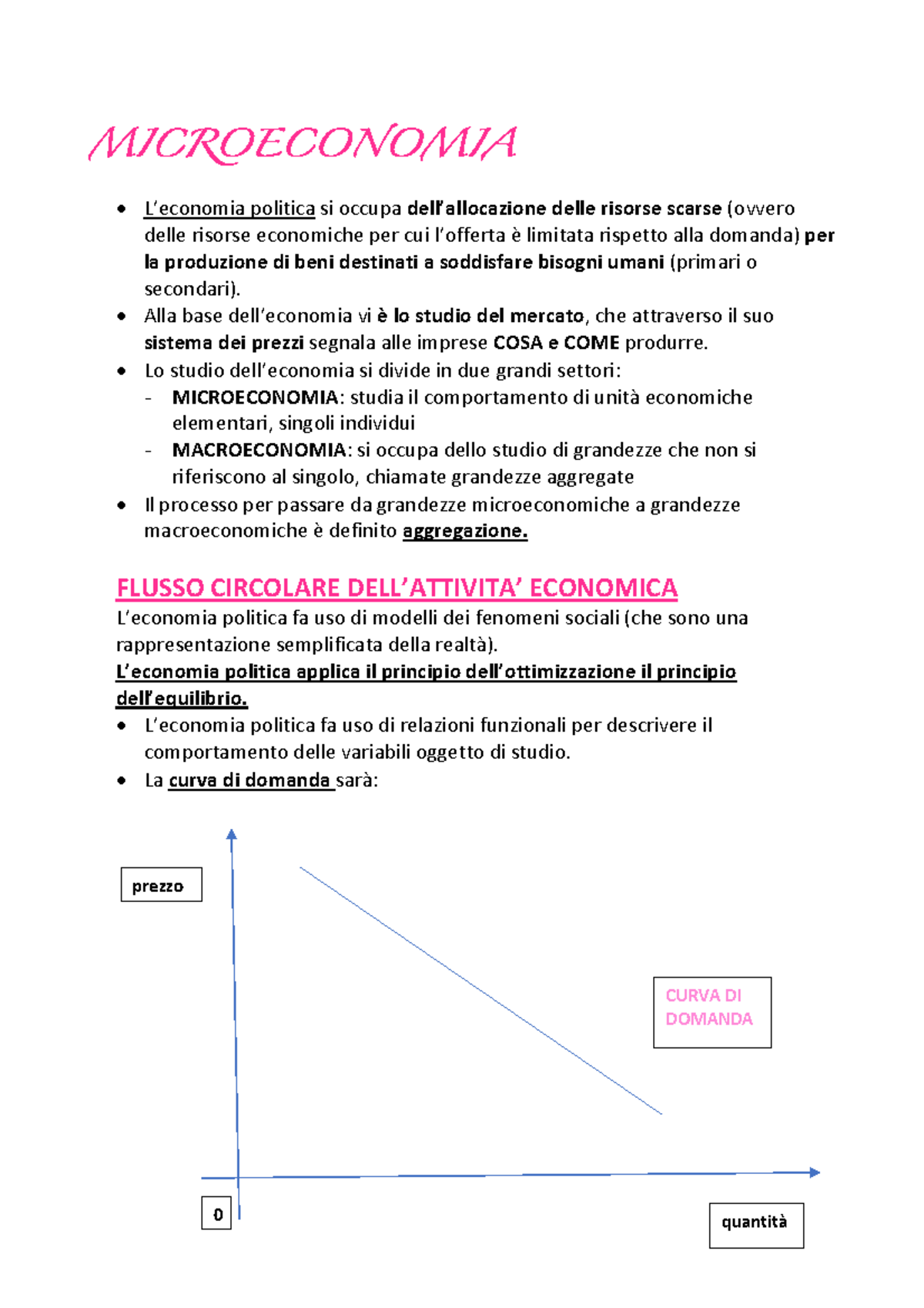 Microeconomia - Programma Riassunti Slide Coci - MICROECONOMIA L ...