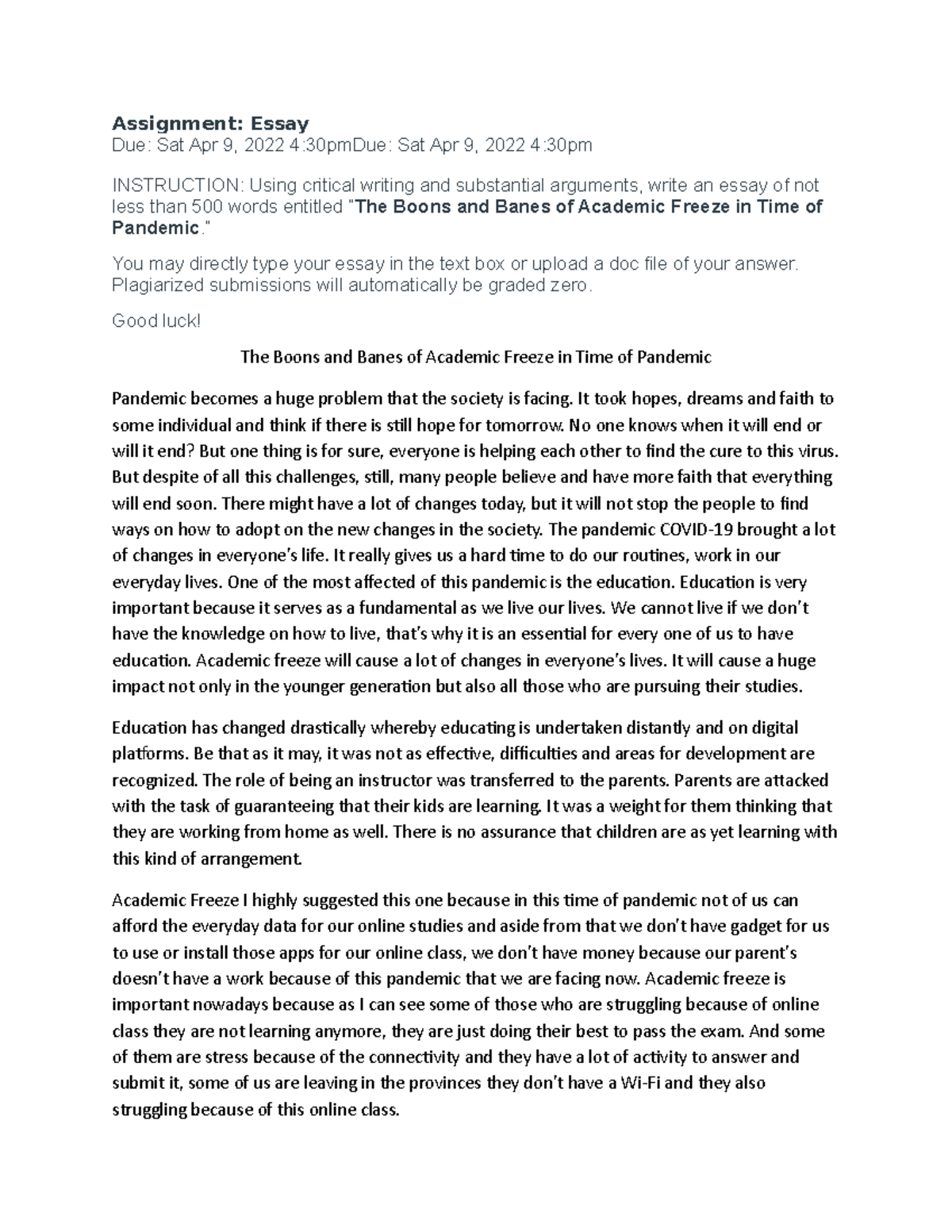 Assignment - Essay - babamnbmabsb habmns mndmn abmnsbmnasbhdba ...