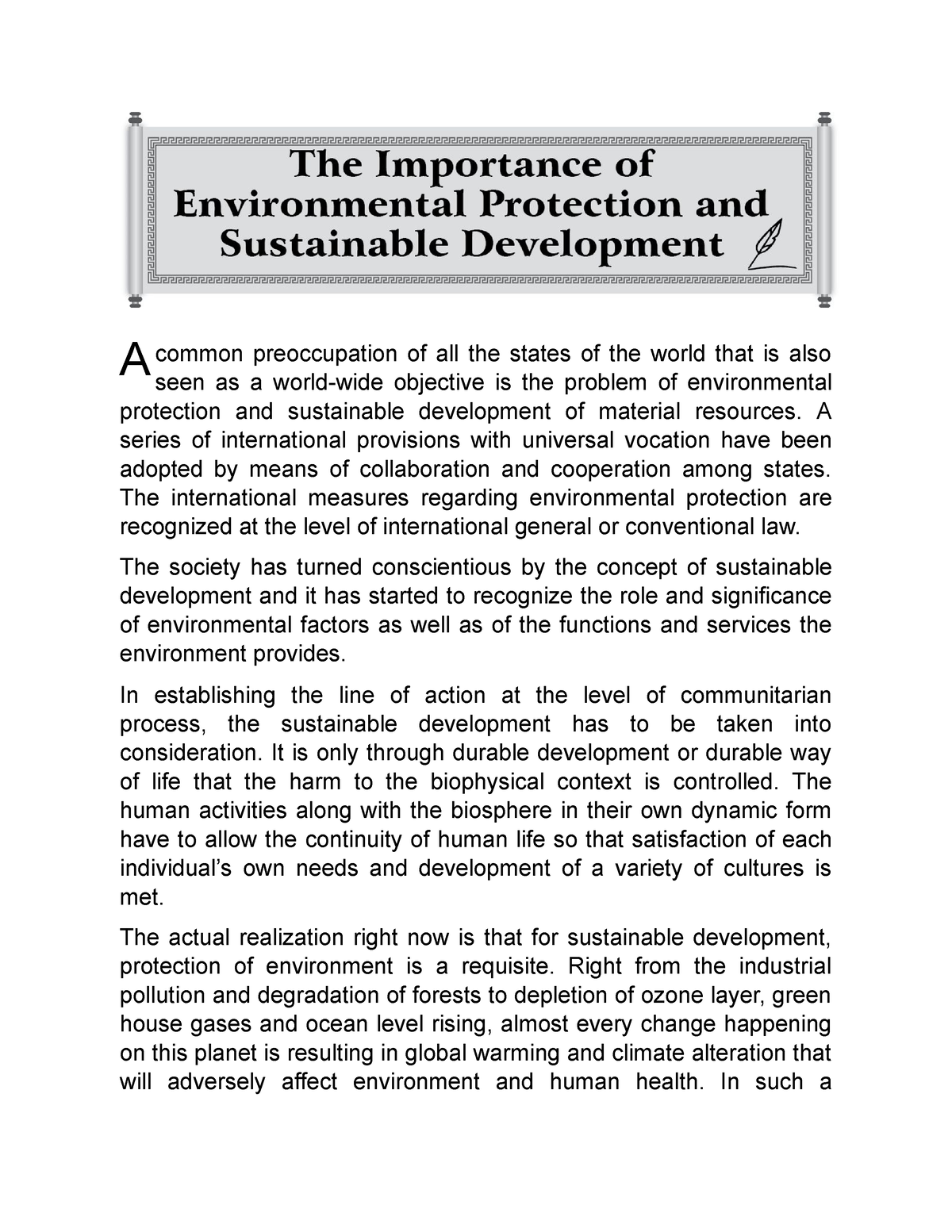 importance of environmental laws essay
