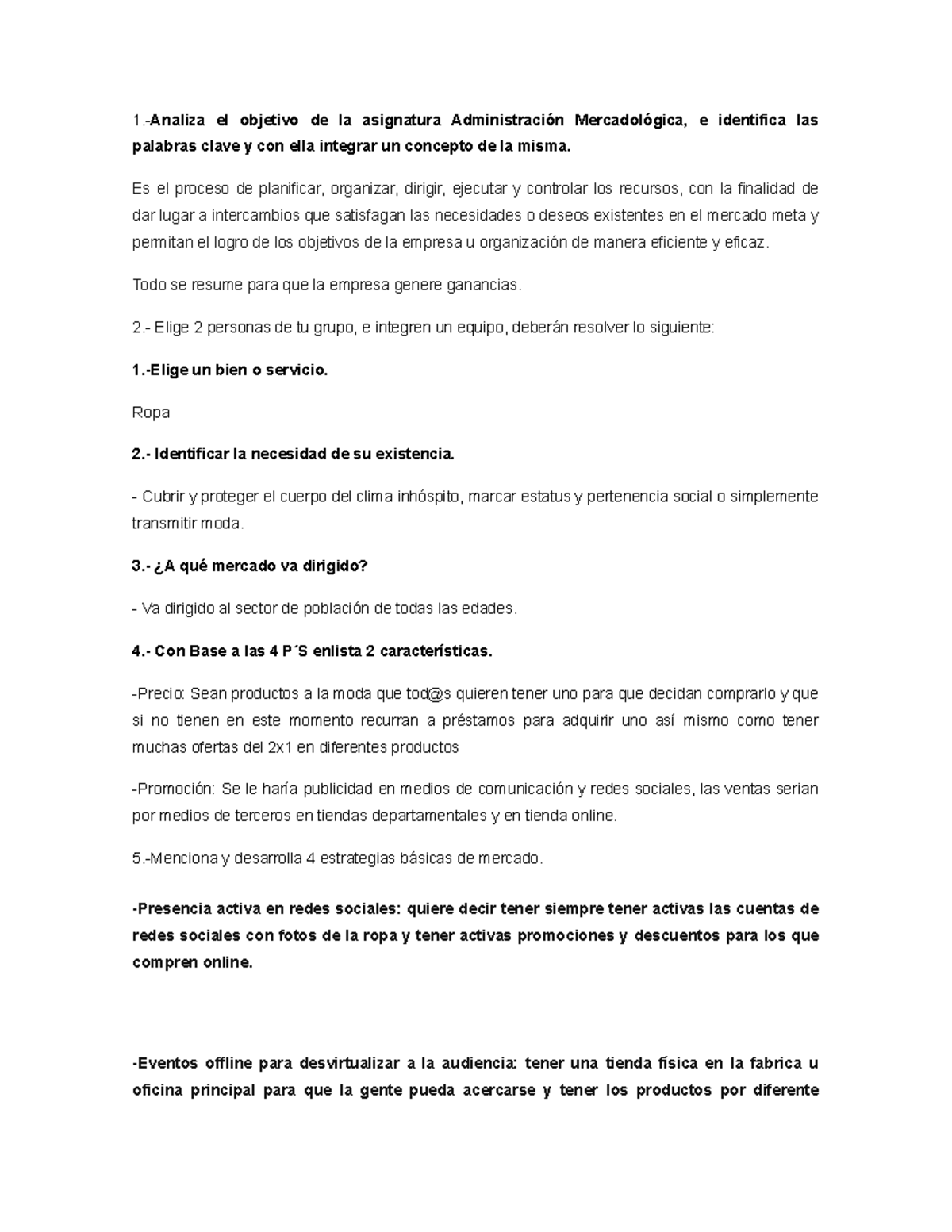 Para que sirve la administracion mercadologica - 1.- Analiza el ...