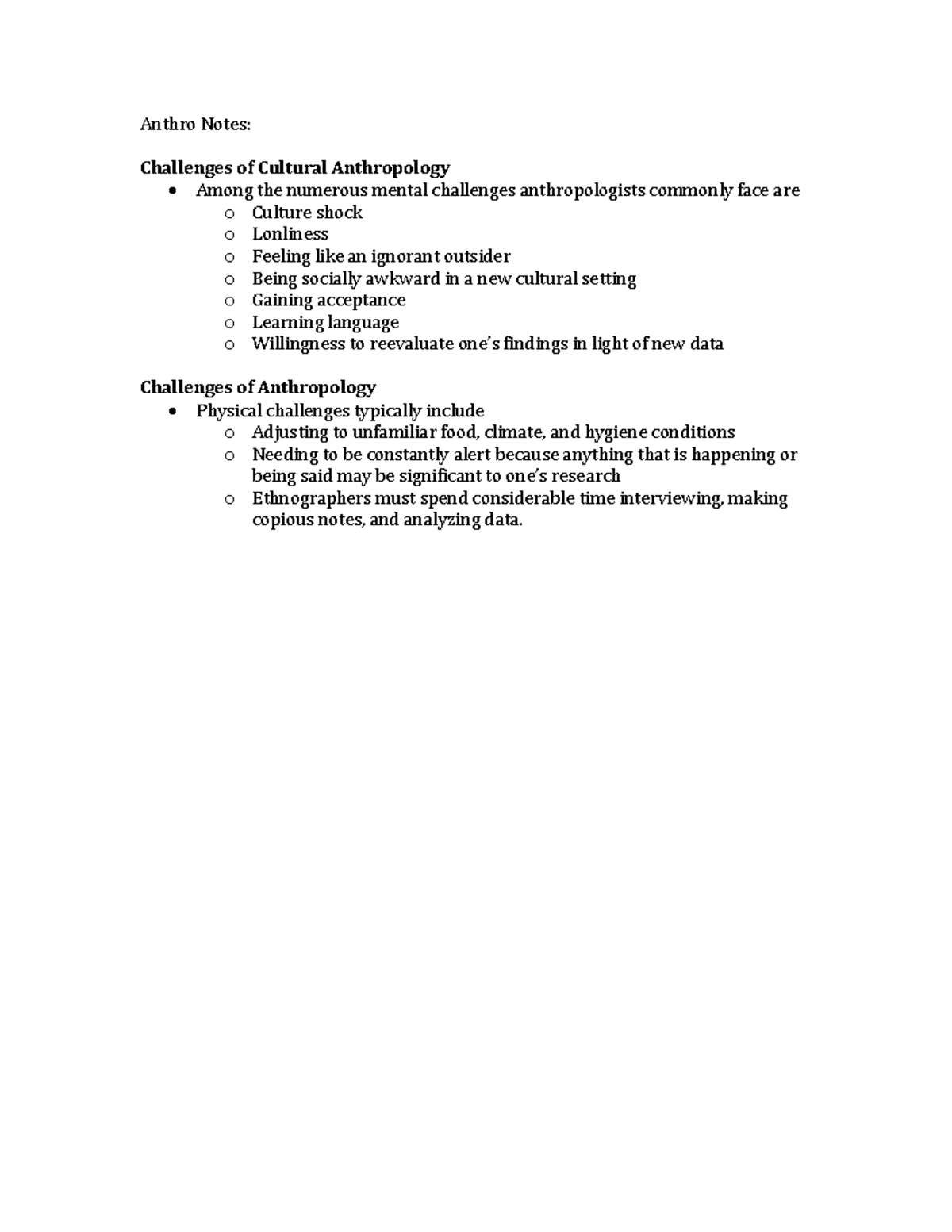 Lecture notes, all lectures and practice questions - Anthro Notes ...