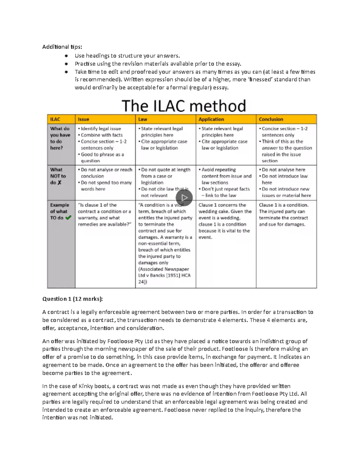 Mid-Session Exam Question - Additional tips: Use headings to structure ...