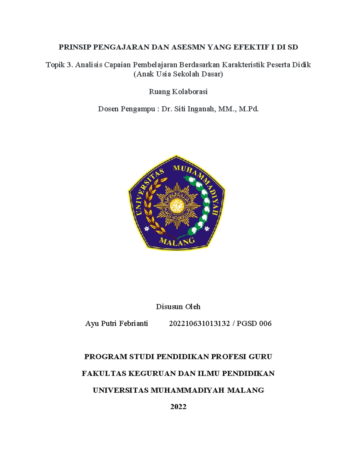 Ruang Kolaborasi - Asesmen - PRINSIP PENGAJARAN DAN ASESMN YANG EFEKTIF ...