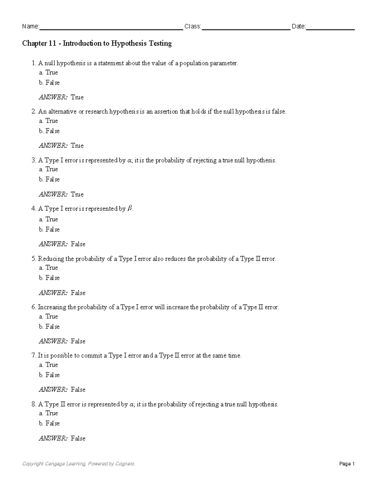 hypothesis testing grade 11