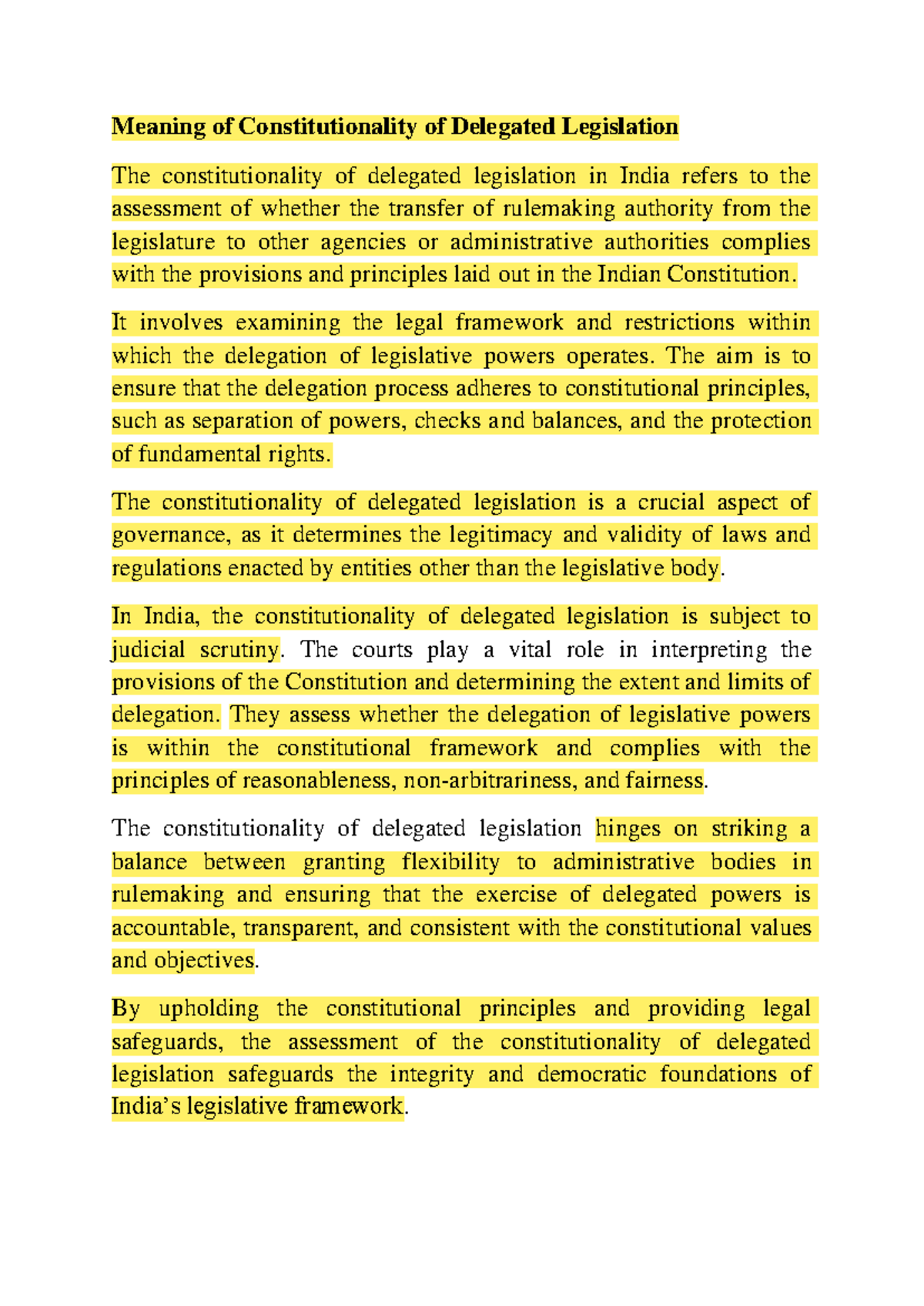 Principal of Natural Justice - Meaning of Constitutionality of ...