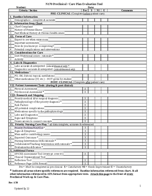 Jared Griffin Care Plan-5 - N170 Preclinical / Care Plan Evaluation ...