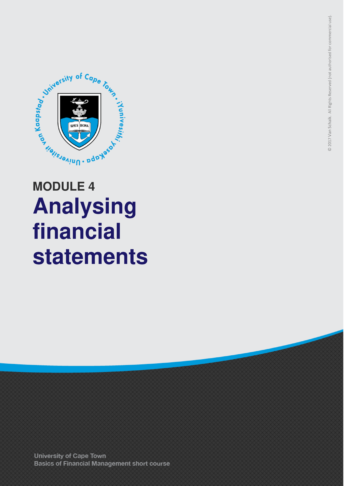 UCT FM Module 4 - Notes - MODULE 4 Analysing Financial Statements ...