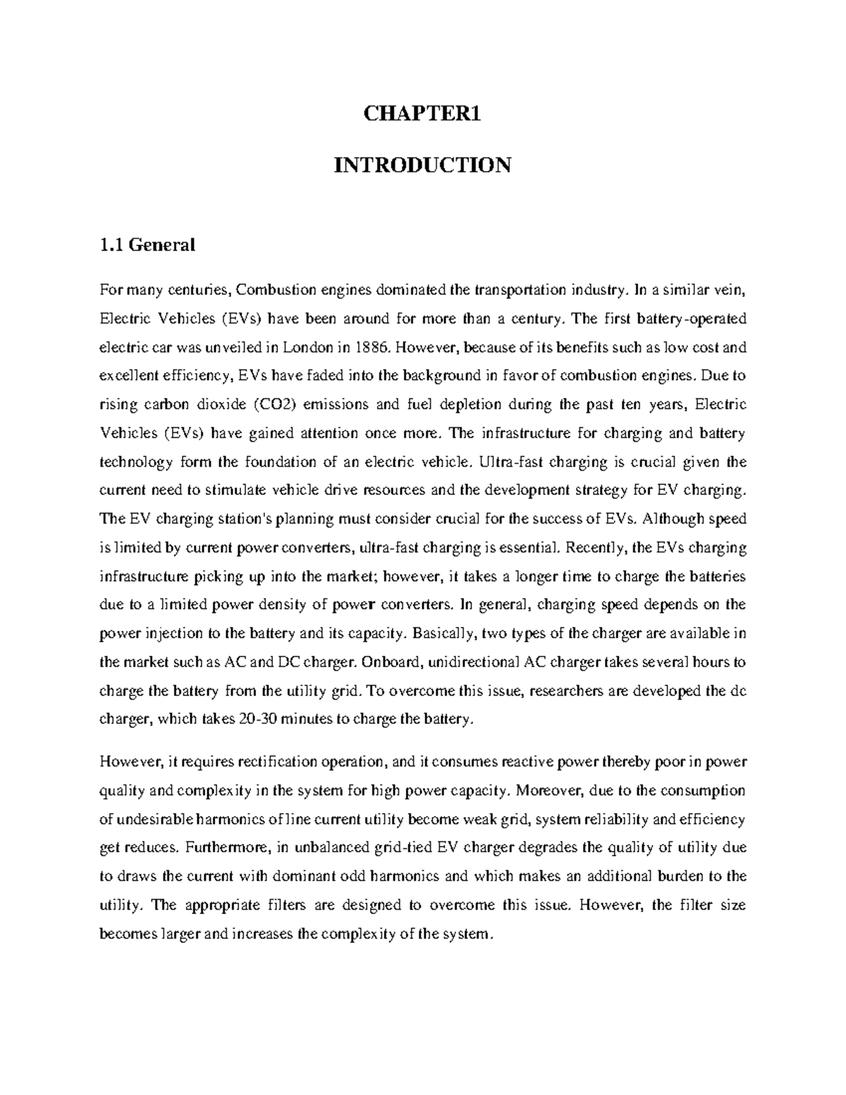 Major Project report(NOT Completed) - CHAPTER INTRODUCTION 1 General ...