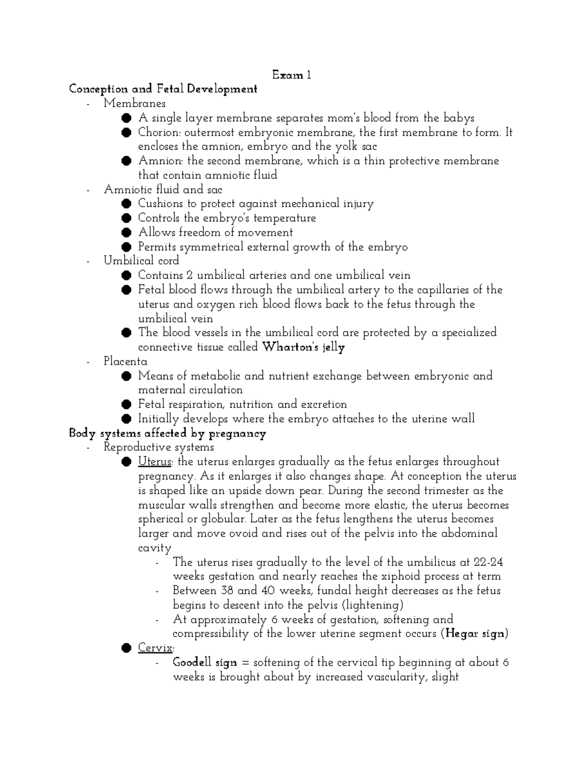 Exam 1 OB - Prof Weeda course - exam 1 for OB nursing - Exam 1 ...