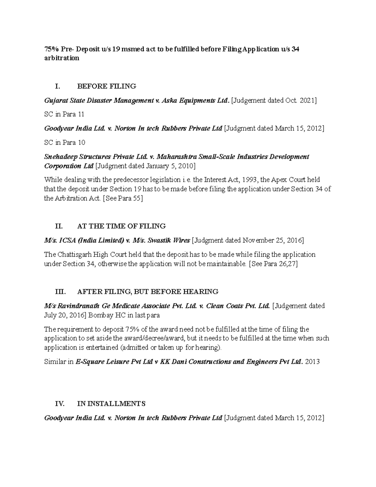 75% deposit - NGHJM - 75% Pre- Deposit u/s 19 msmed act to be fulfilled ...