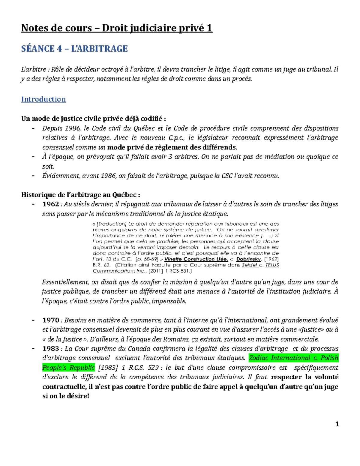 Droit judiciaire privé 1 - Notes de cours (Cours 4-5) - Notes de cours ...