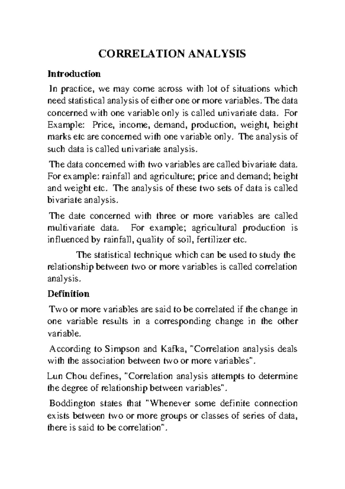 Correlation Analysis - Usefull - CORRELATION ANALYSIS Introduction In ...