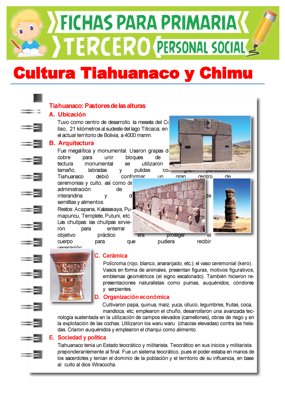 Cultura Tiahuanaco Y Chimú Para Tercer Grado De Primaria Compressed 3310