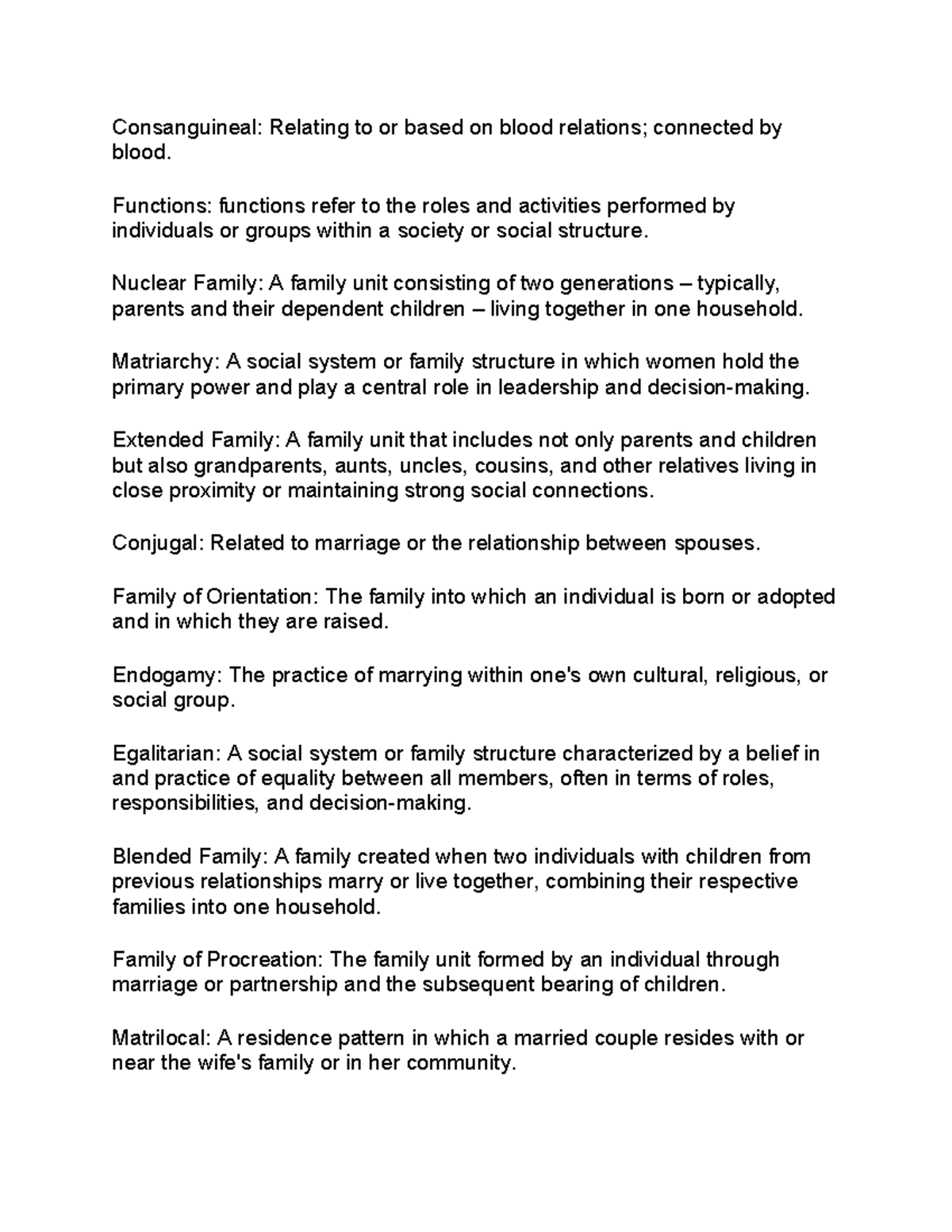 Study guide unit 1 world issues - Consanguineal: Relating to or based ...